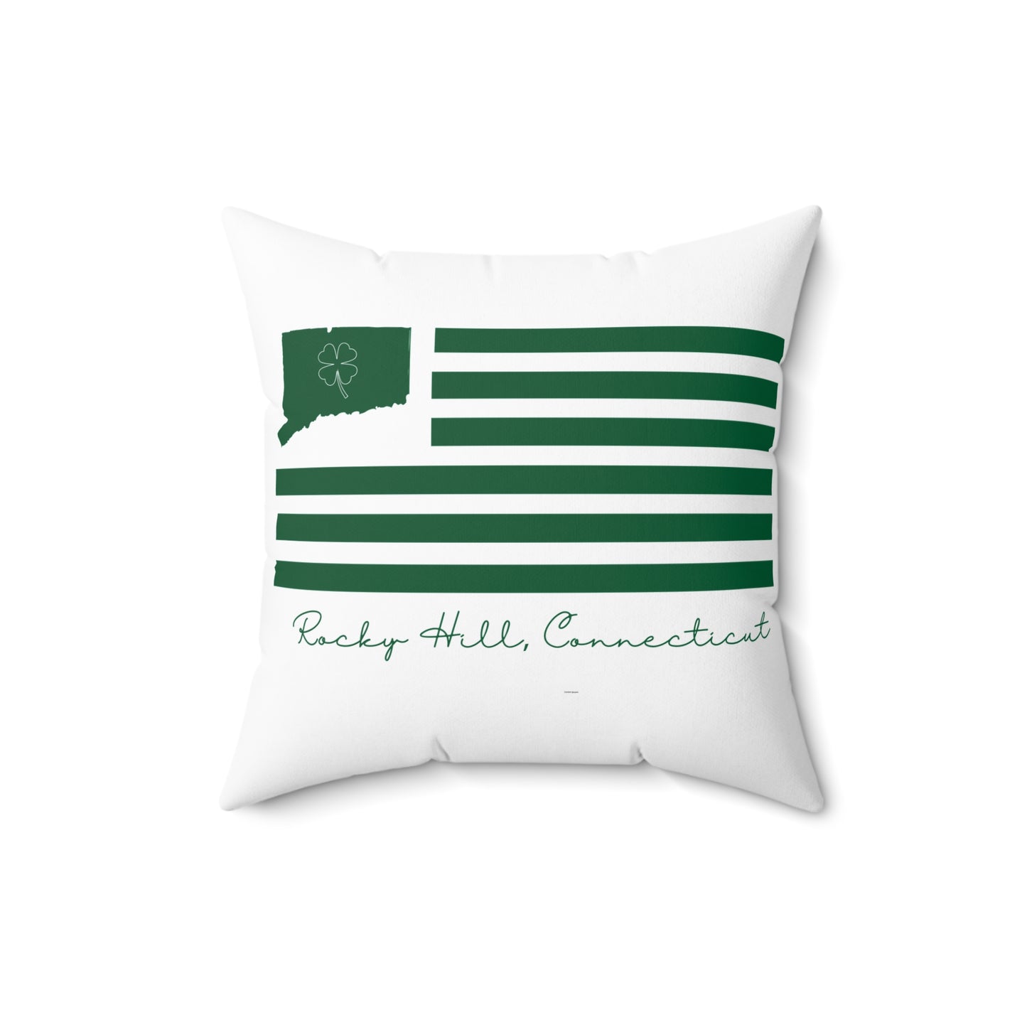 Rocky Hill Connecticut St. Patrick’s Day Flag Spun Polyester Square Pillow