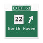 Vintage WCP Exit 63 Sign Matte Canvas, Stretched, 1.25"