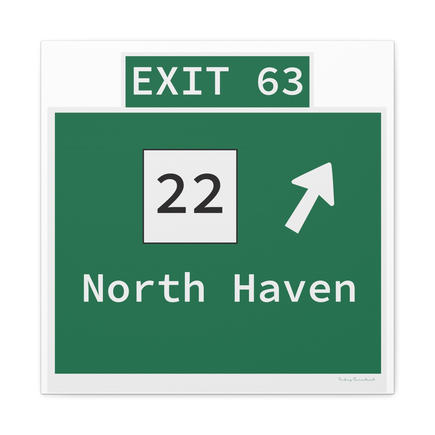 Vintage WCP Exit 63 Sign Matte Canvas, Stretched, 1.25"