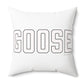Goose Zip Code White & Black Spun Polyester Square Pillow