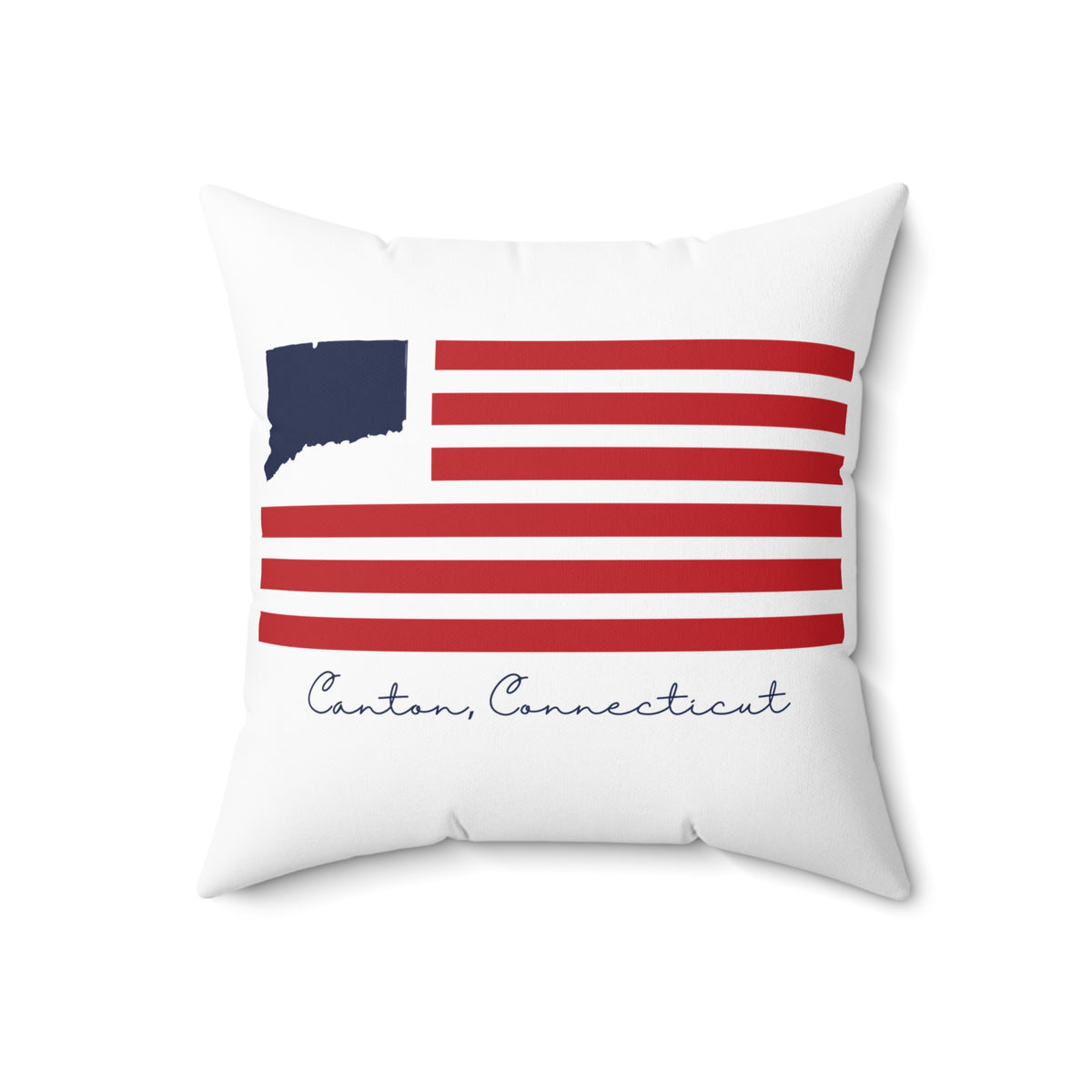 Canton Connecticut Flag Spun Polyester Square Pillow