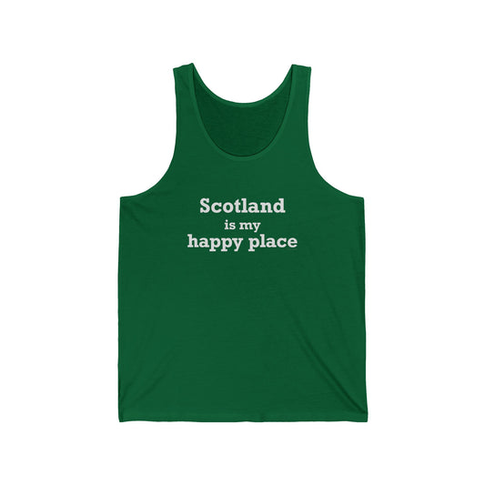 Scotland is My Happy Place Unisex Jersey Tank Top