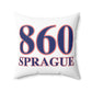 860 Sprague Red, White & Blue Spun Polyester Square Pillow