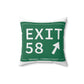 Vintage Exit 58 WCP Sign Spun Polyester Square Pillow