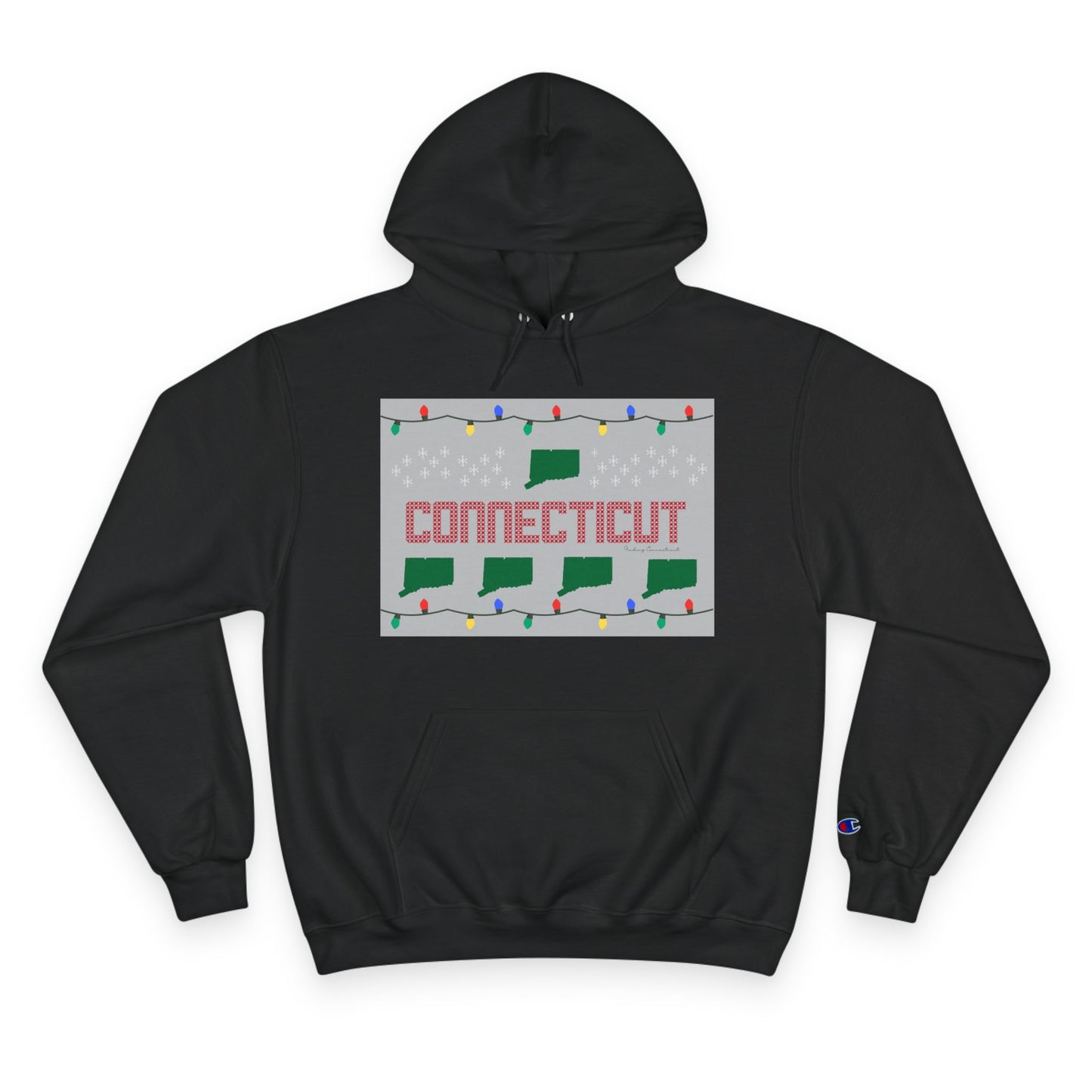 Connecticut Ugly Holiday Champion Hoodie Sweatshirt