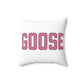 Goose Zip Code Pink & Black Spun Polyester Square Pillow