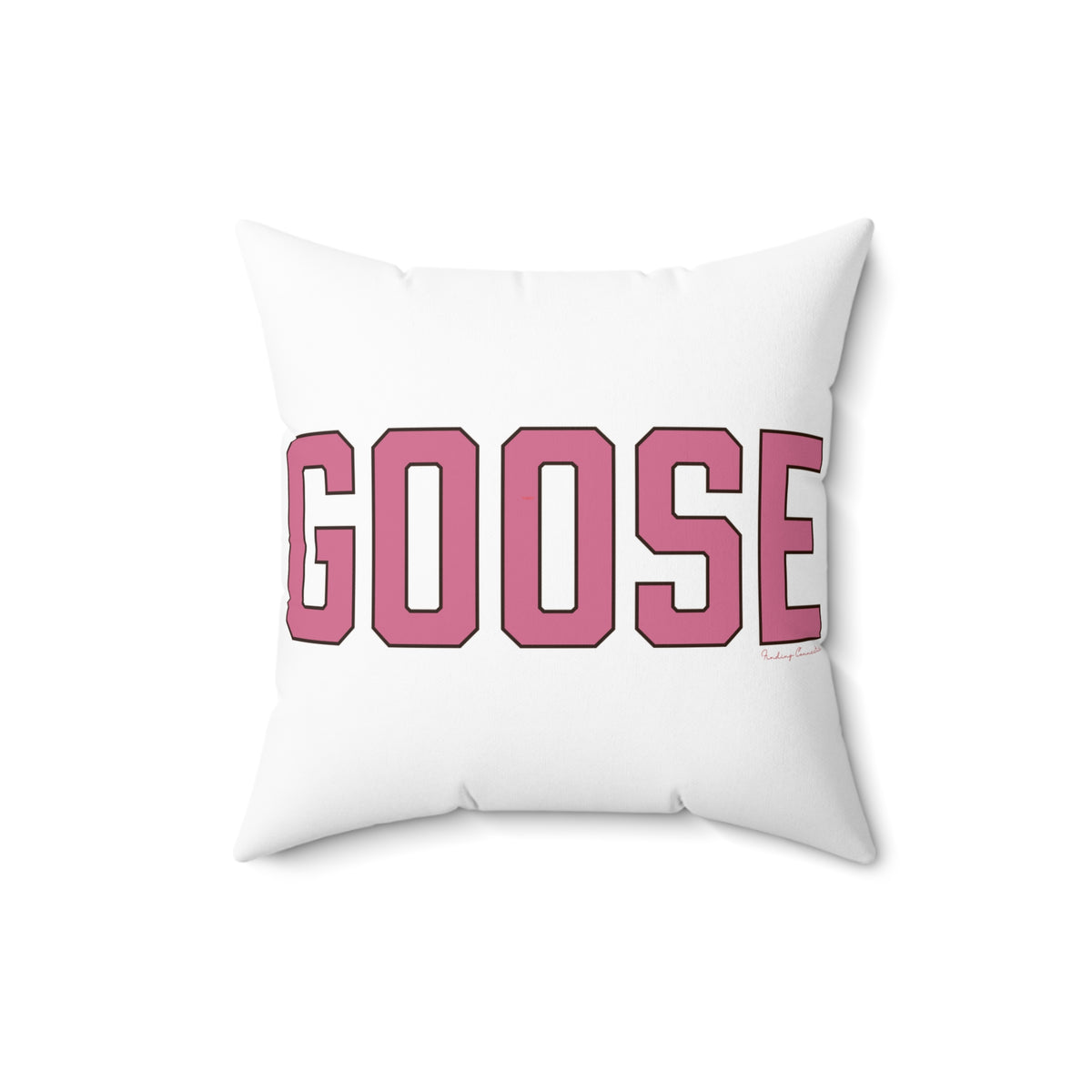 Goose Zip Code Pink & Black Spun Polyester Square Pillow