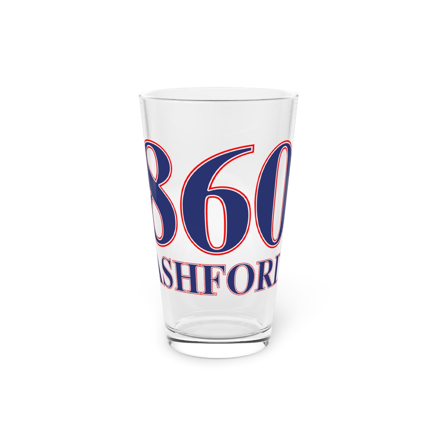 860 Ashford Red, White & Blue Pint Glass, 16oz