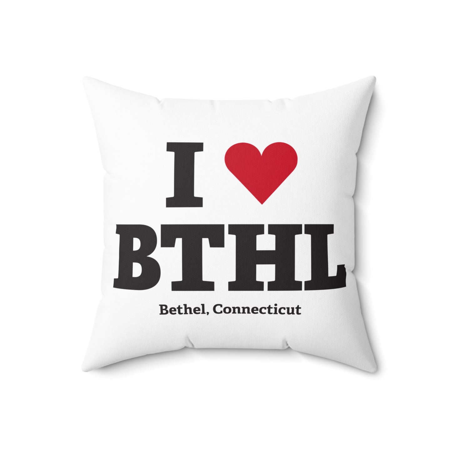I Heart BTHL Spun Polyester Square Pillow