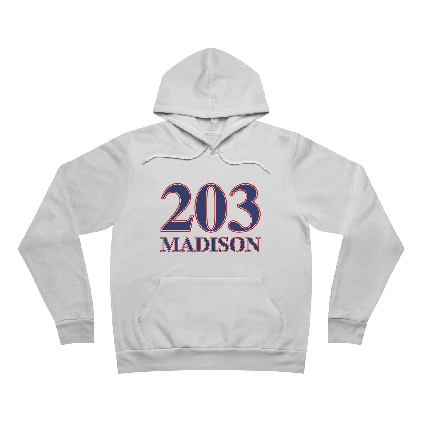 203 Madision Red White & Blue Unisex Sponge Fleece Pullover Hoodie