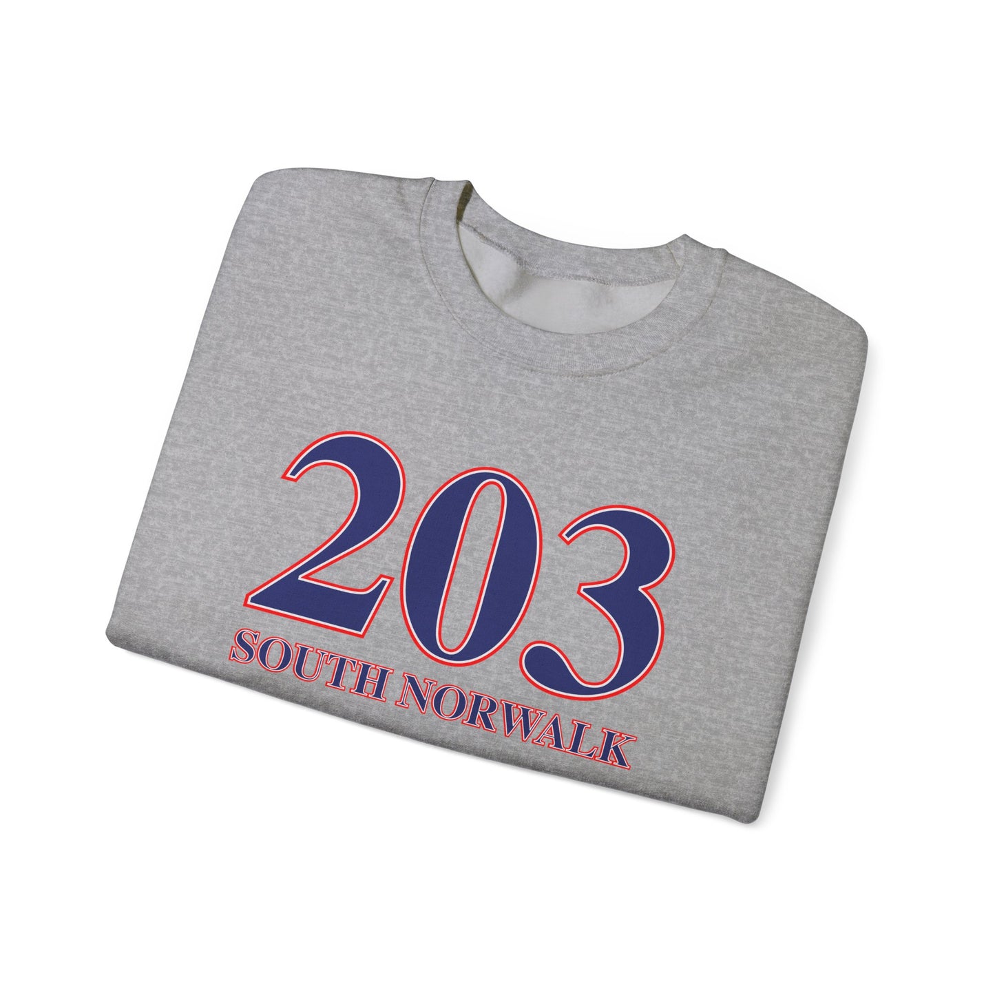 203 South Norwalk Red, White & Blue Unisex Heavy Blend™ Crewneck Sweatshirt