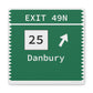 Vintage Merritt Parkway Exit 49N Sign Matte Canvas, Stretched, 1.25"