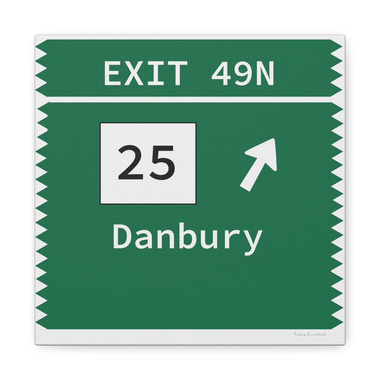 Vintage Merritt Parkway Exit 49N Sign Matte Canvas, Stretched, 1.25"