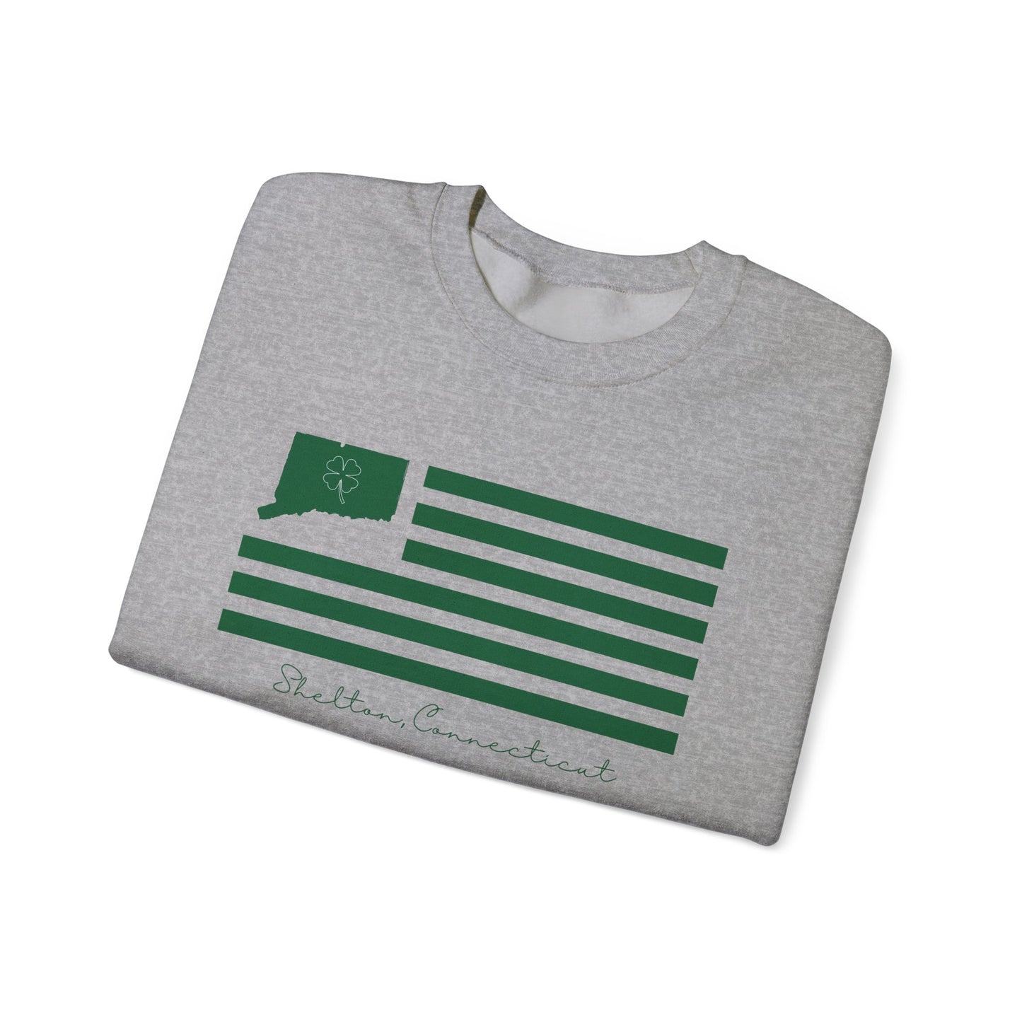 Shelton Connecticut St Patrick’s Day Flag Unisex Heavy Blend™ Crewneck Sweatshirt