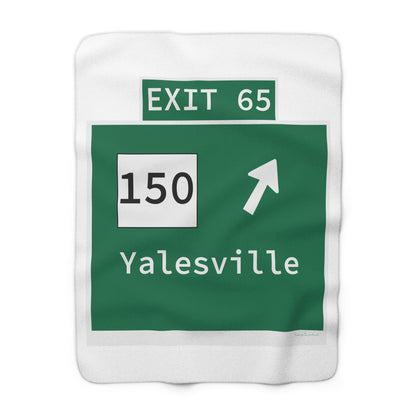 Vintage WCP Exit 65 Sign Sherpa Fleece Blanket