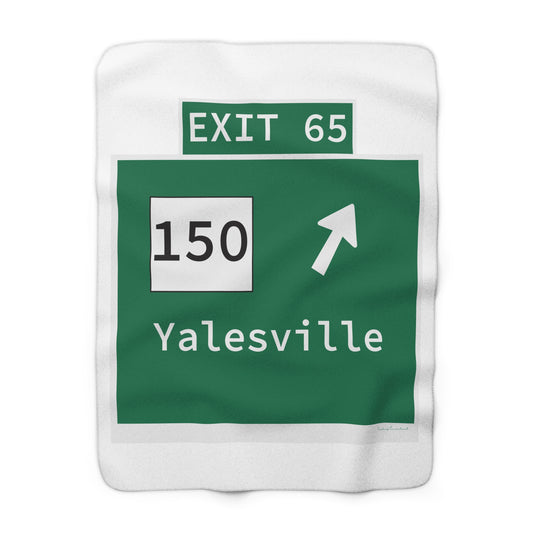 Vintage WCP Exit 65 Sign Sherpa Fleece Blanket