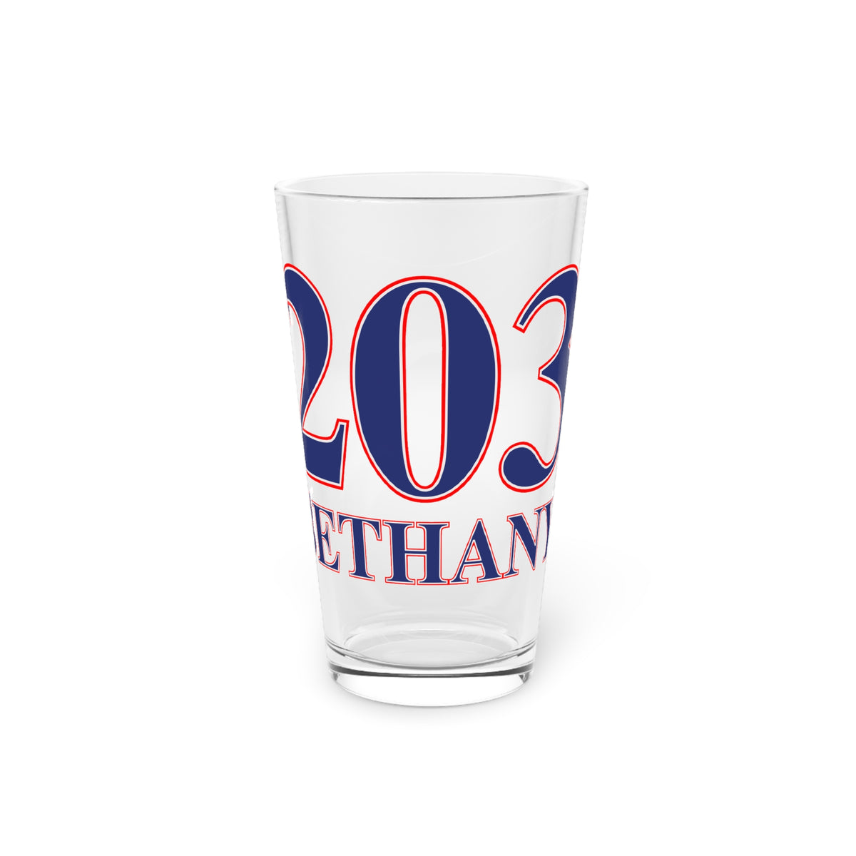 Bethany Red, White & Blue Pint Glass, 16oz