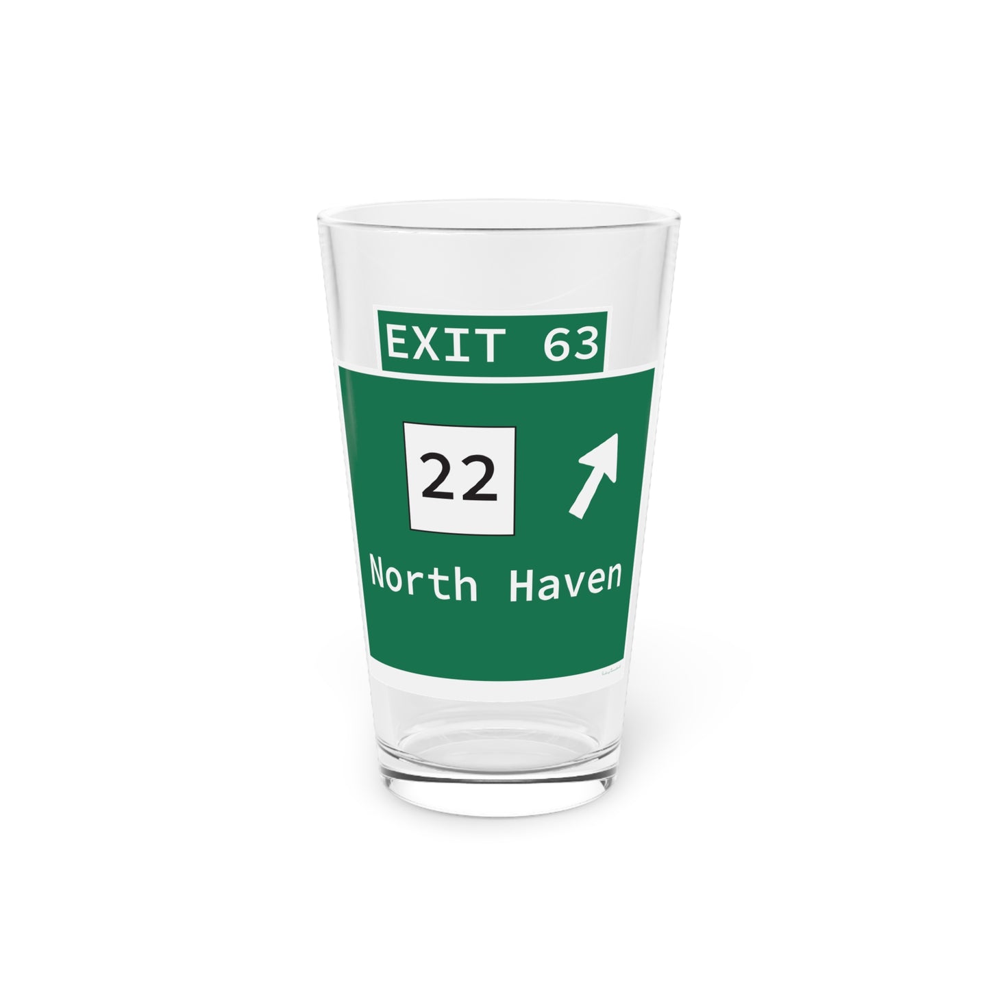 Vintage WCP Exit 63 Sign Pint Glass, 16oz