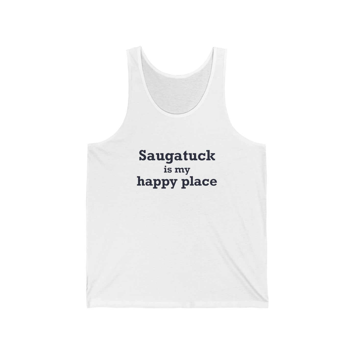 Saugatuck Is My Happy Place Unisex Jersey Tank Top