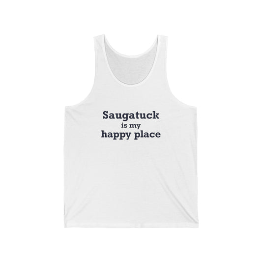 Saugatuck Is My Happy Place Unisex Jersey Tank Top
