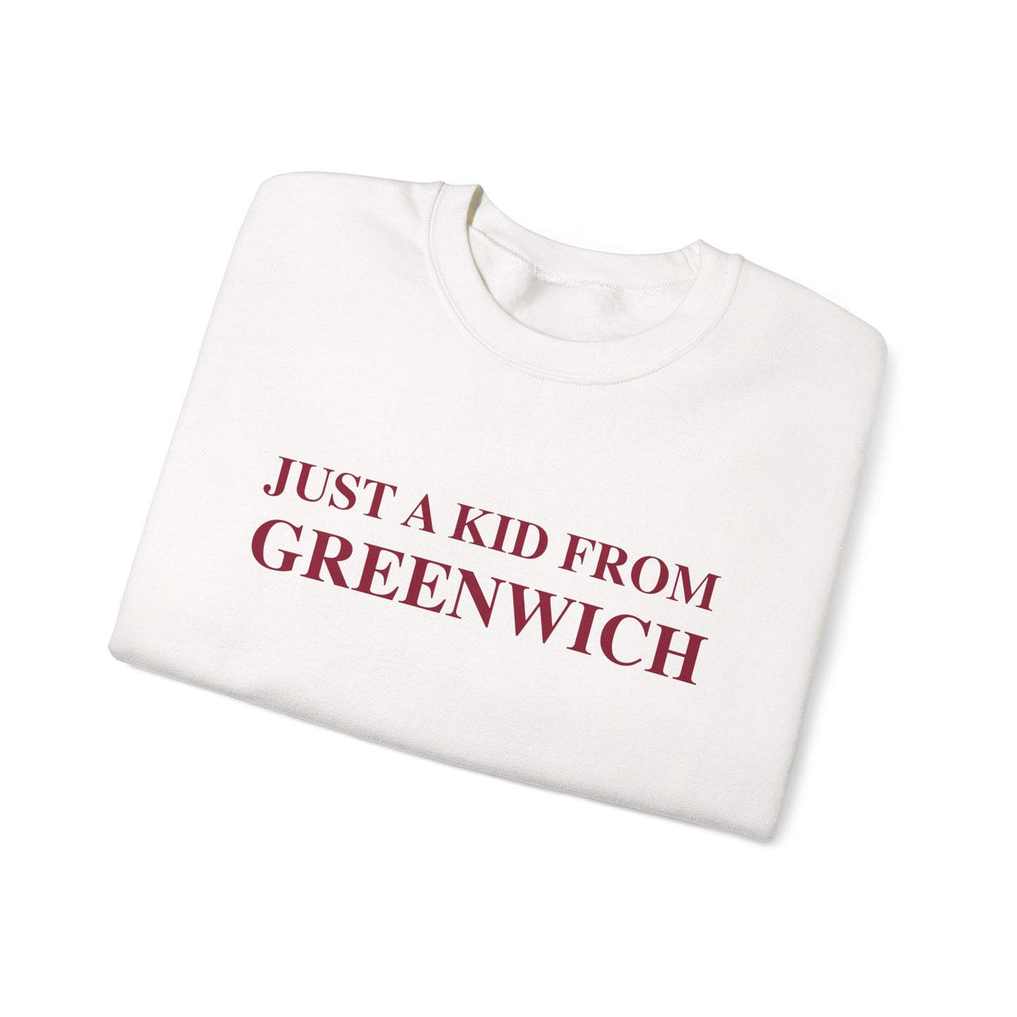 Just a kid from Greenwich Unisex Heavy Blend™ Crewneck Sweatshirt