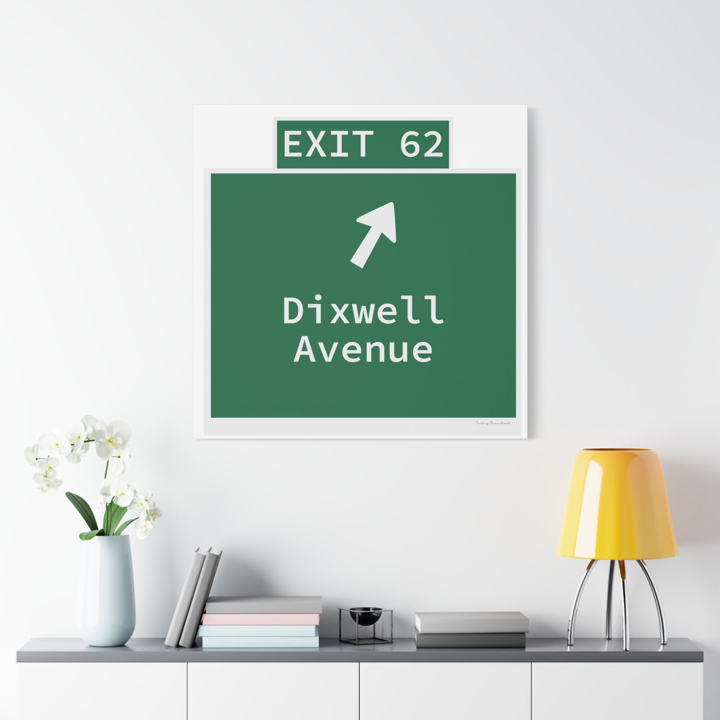 Vintage WCP Exit 62 Sign Matte Canvas, Stretched, 1.25"