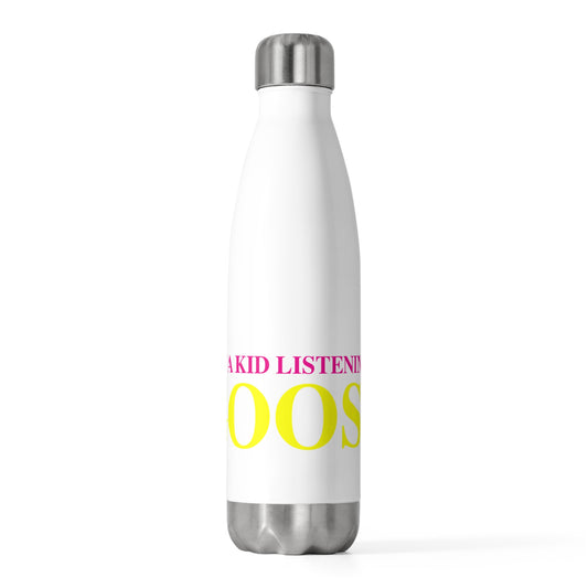 Just a kid listening to Goose - Yellow & Pink 20oz Insulated Bottle