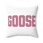 Goose Zip Code Pink & Black Spun Polyester Square Pillow