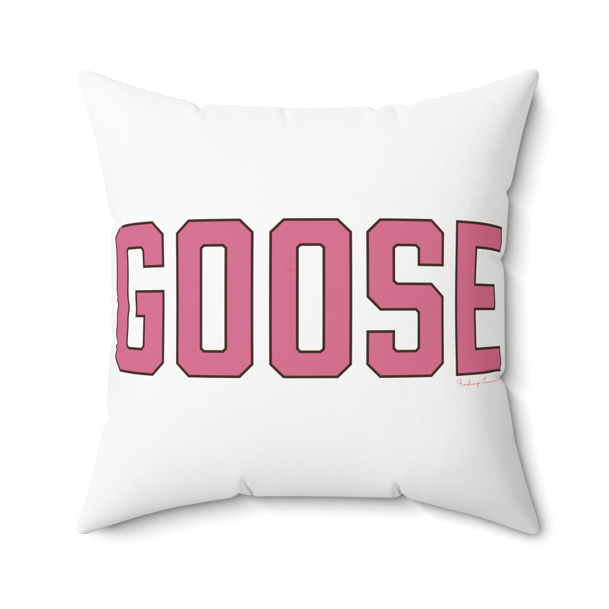 Goose Zip Code Pink & Black Spun Polyester Square Pillow