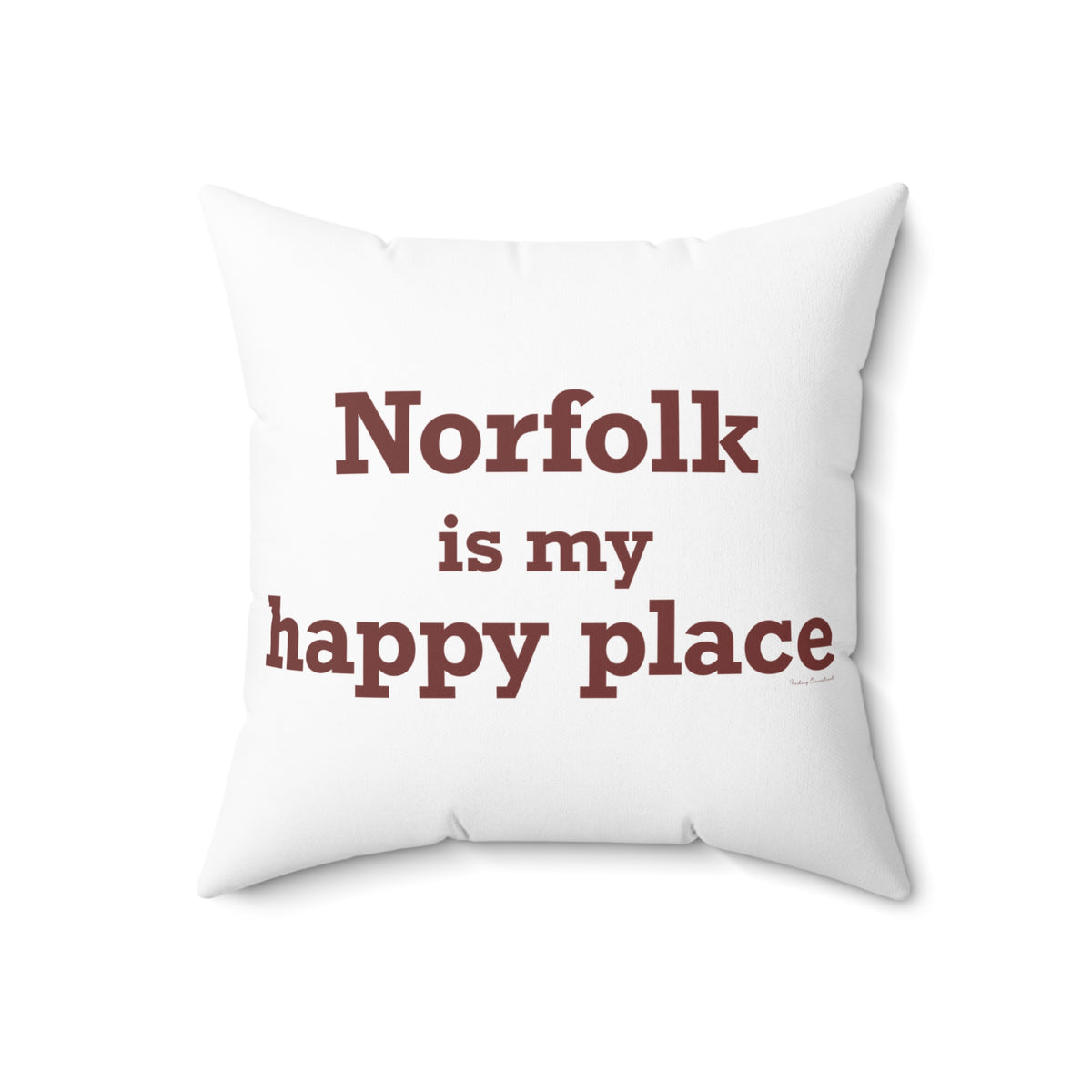 Norfolk is My Happy Place Polyester Square Pillow