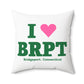 I Heart BRPT Spun Polyester Square Pillow