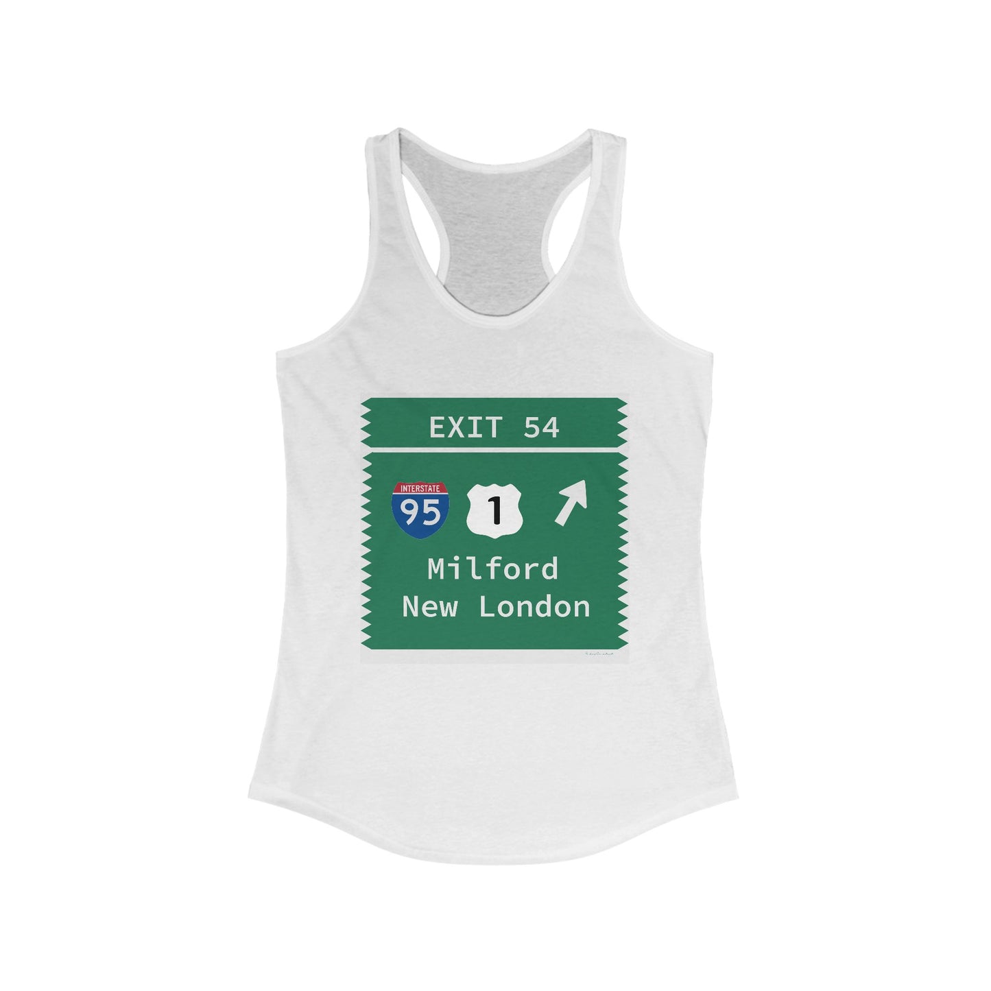 Vintage Merritt Parkway Exit 54 Sign Women's Ideal Racerback Tank Top