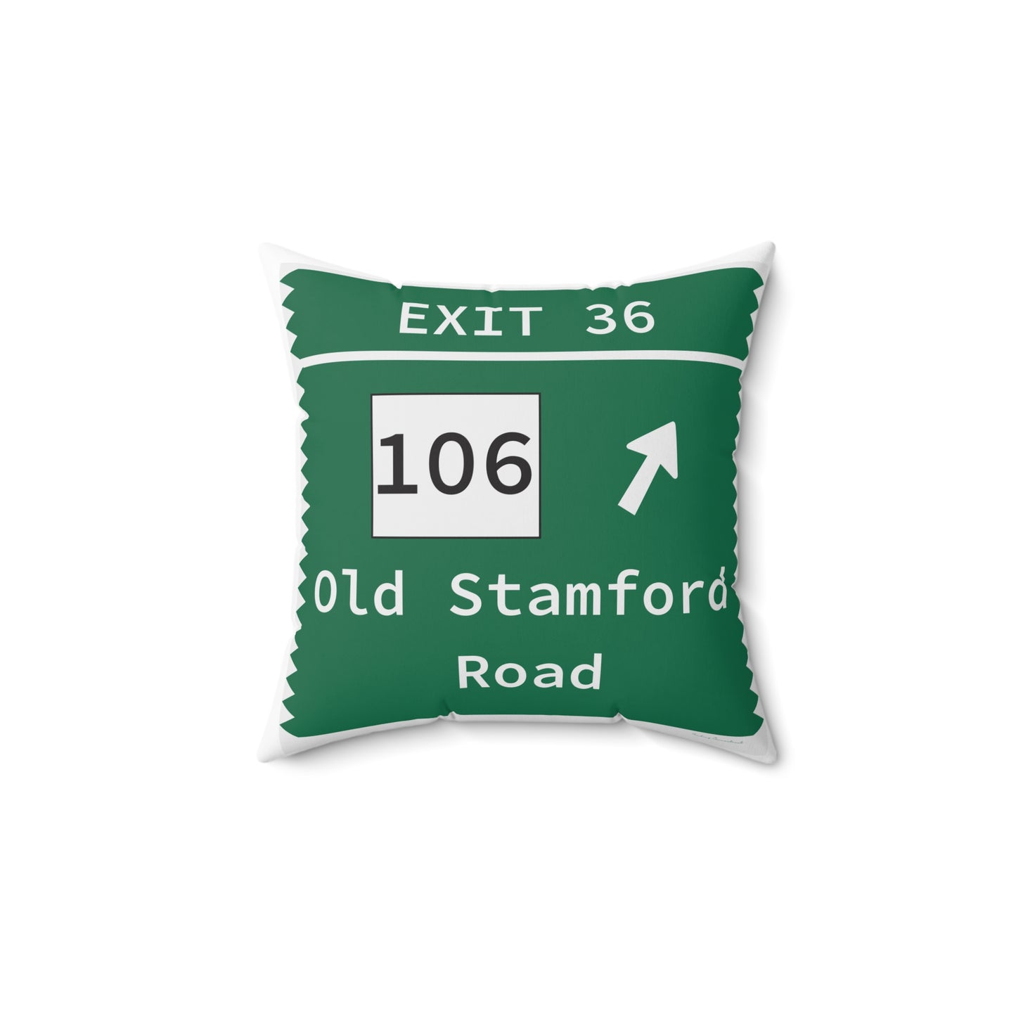 Vintage Merritt Parkway Exit 36 Sign Spun Polyester Square Pillow