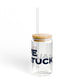 Love Saugatuck Glass Can with Straw and Lid, 16oz