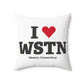 I Heart WSTN Spun Polyester Square Pillow