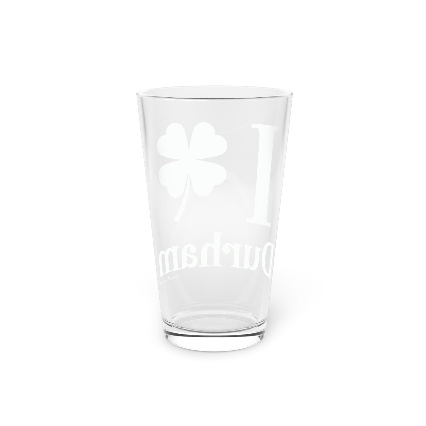 I Clover Durham Pint Glass, 16oz