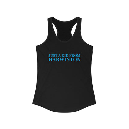 Just a kid from Harwinton Women's Ideal Racerback Tank Top