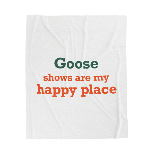 Goose Shows Are My Happy Place  - Orange & Green Velveteen Plush Blanket