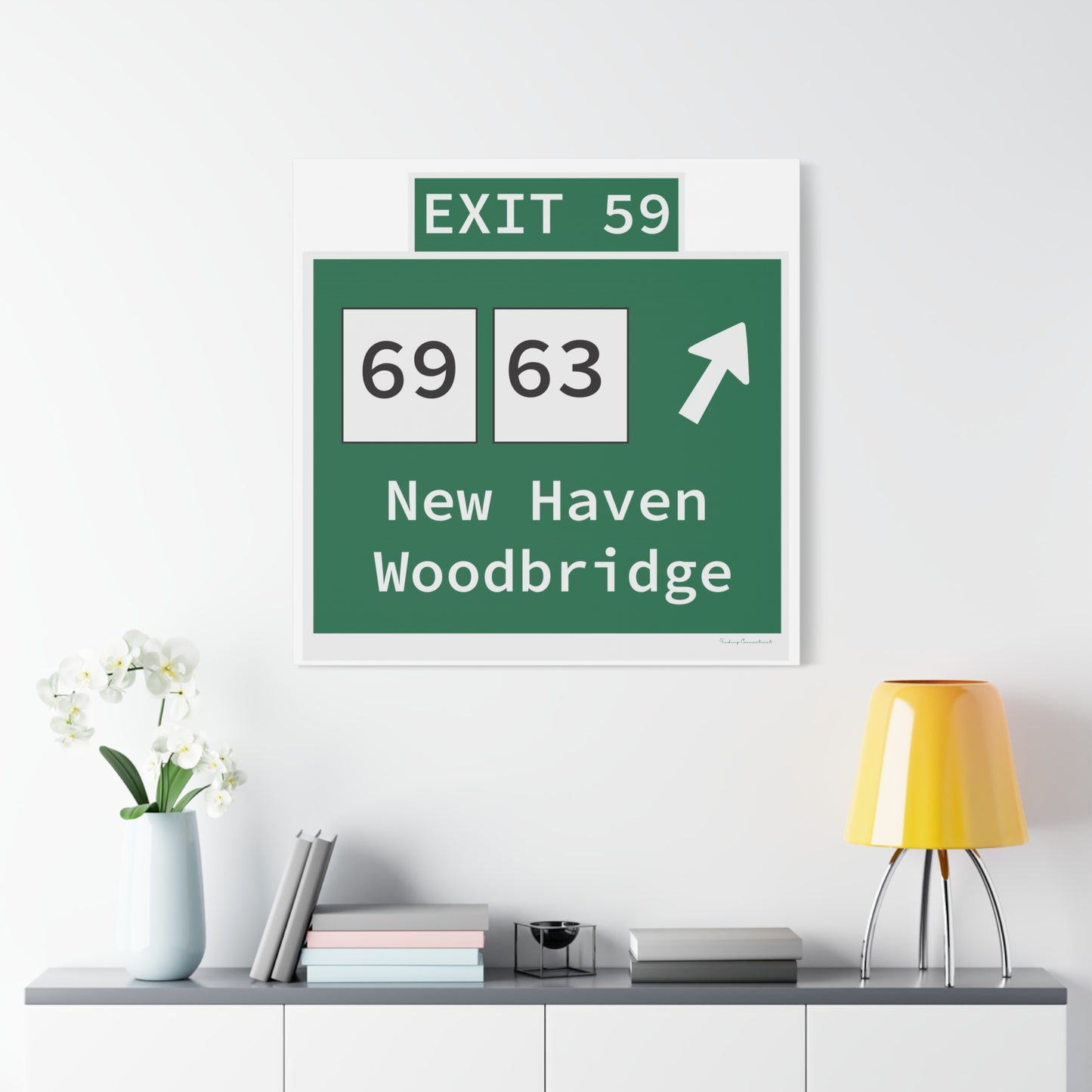 Vintage WCP Exit 59 Sign Matte Canvas, Stretched, 1.25"