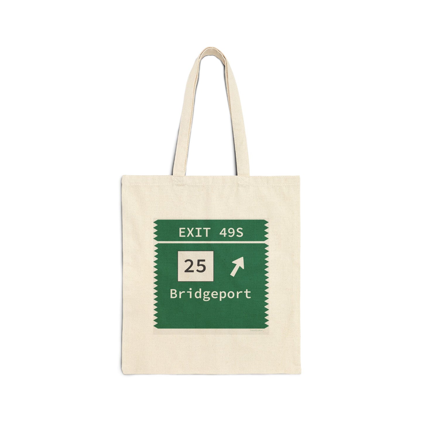 Vintage Merritt Parkway Exit 49S Sign Cotton Canvas Tote Bag