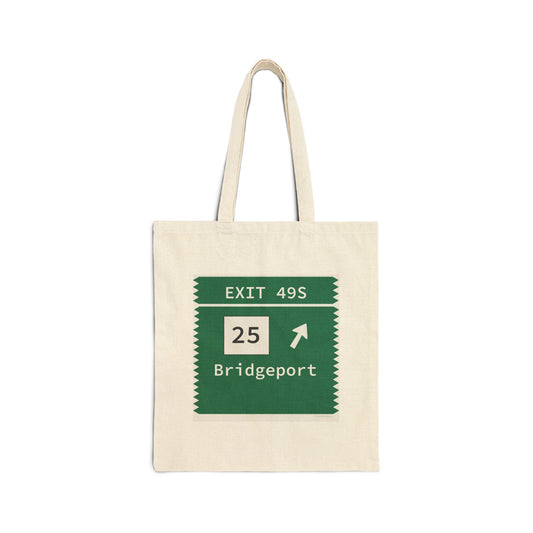 Vintage Merritt Parkway Exit 49S Sign Cotton Canvas Tote Bag