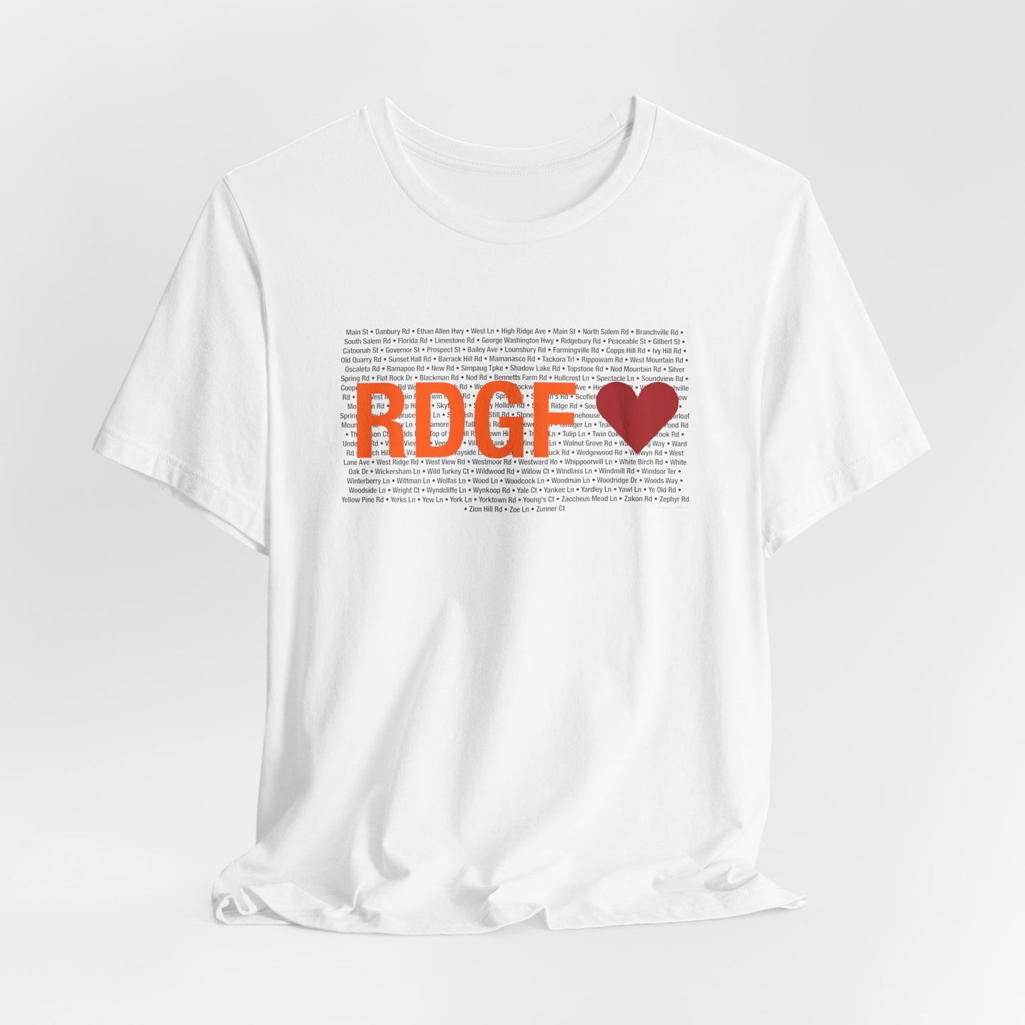 Ridgefield Love Unisex Jersey Short Sleeve T-Shirt