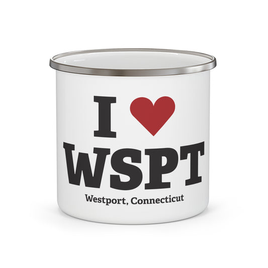 I Heart WSPT Enamel Camping Mug