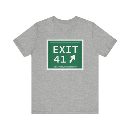 Vintage Exit 41 Merritt Parkway Sign Unisex Jersey Short Sleeve T-Shirt