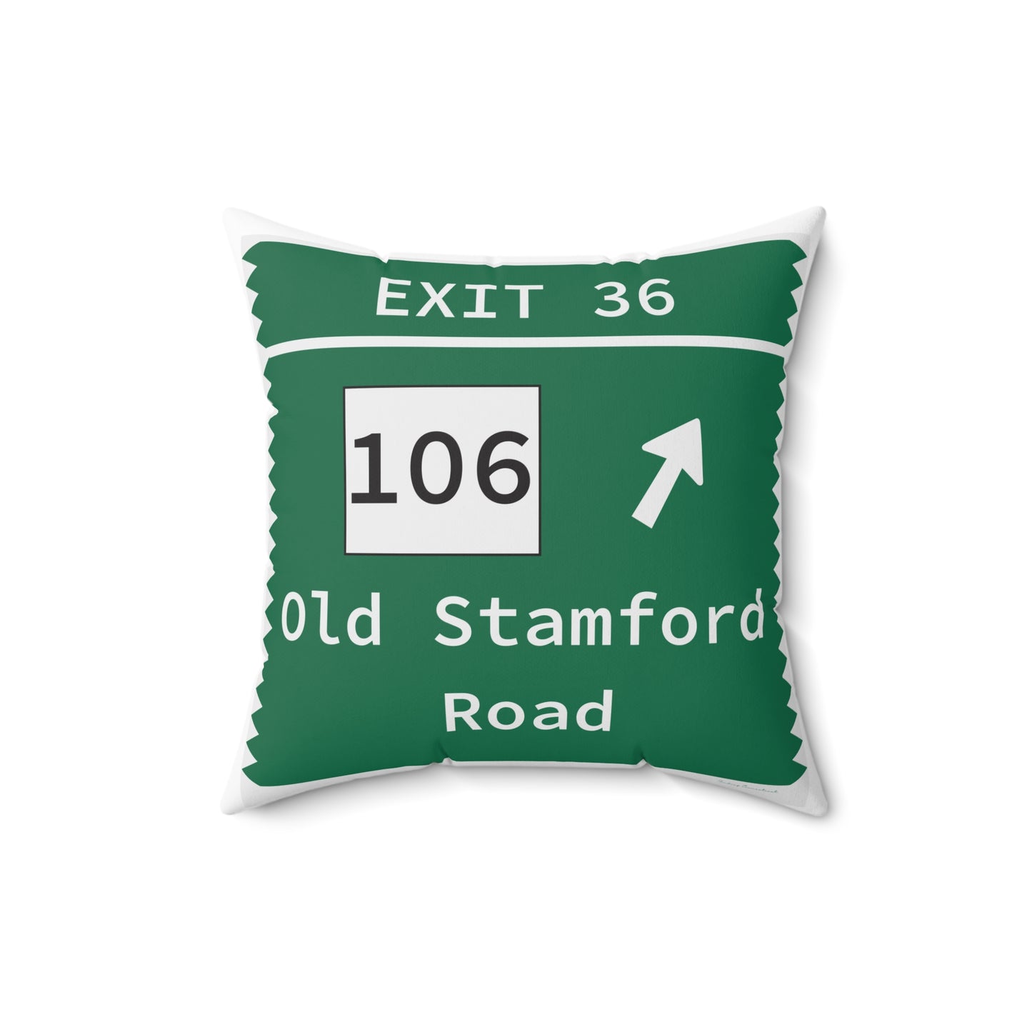 Vintage Merritt Parkway Exit 36 Sign Spun Polyester Square Pillow