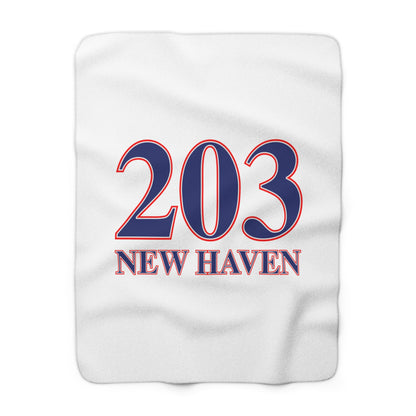 203 New Haven Red White & Blue Sherpa Fleece Blanket