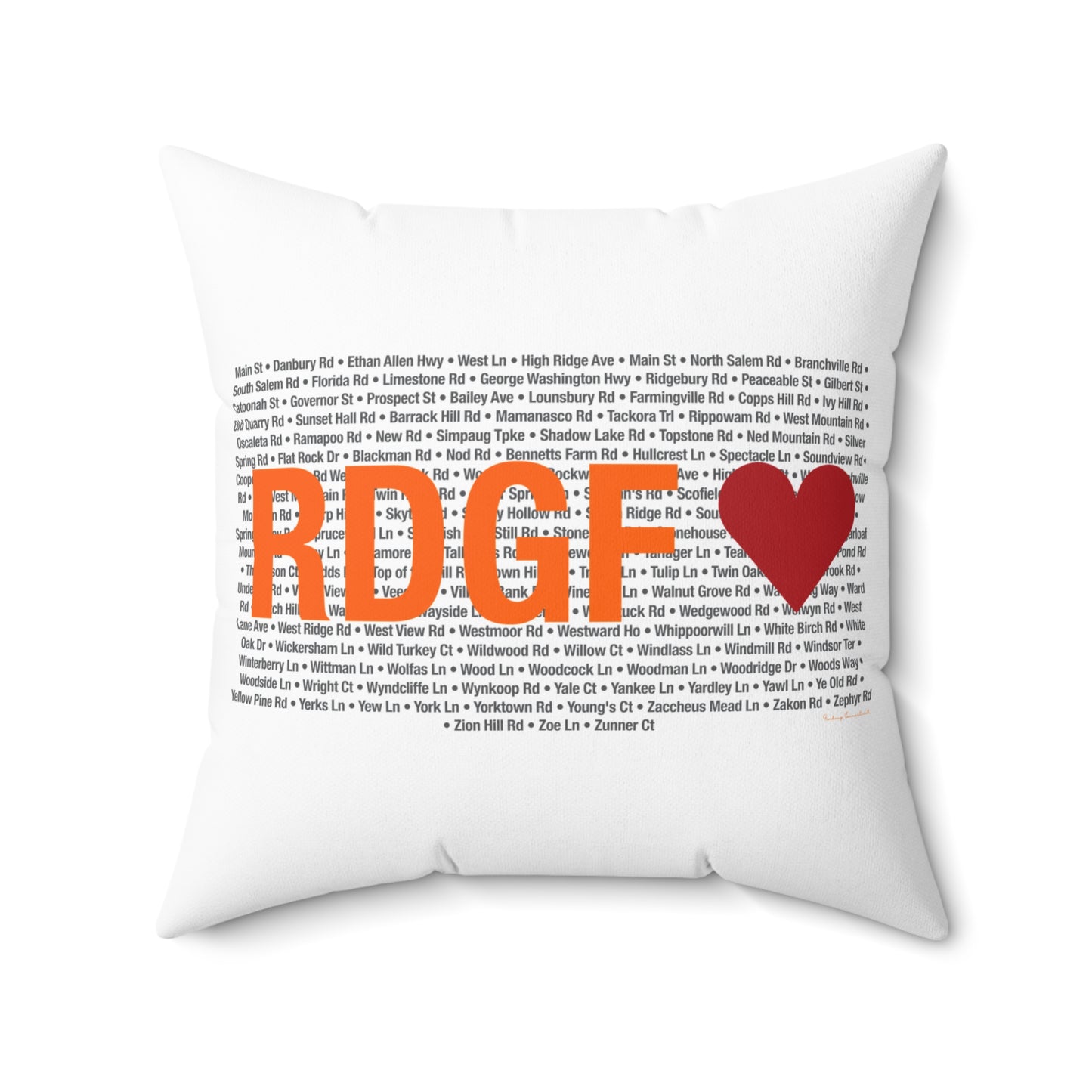 Ridgefield Love Spun Polyester Square Pillow