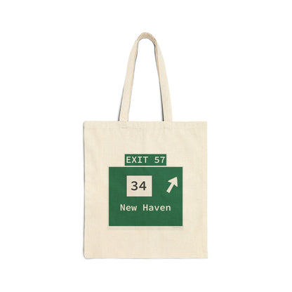 Vintage WCP Exit 57 Sign Cotton Canvas Tote Bag