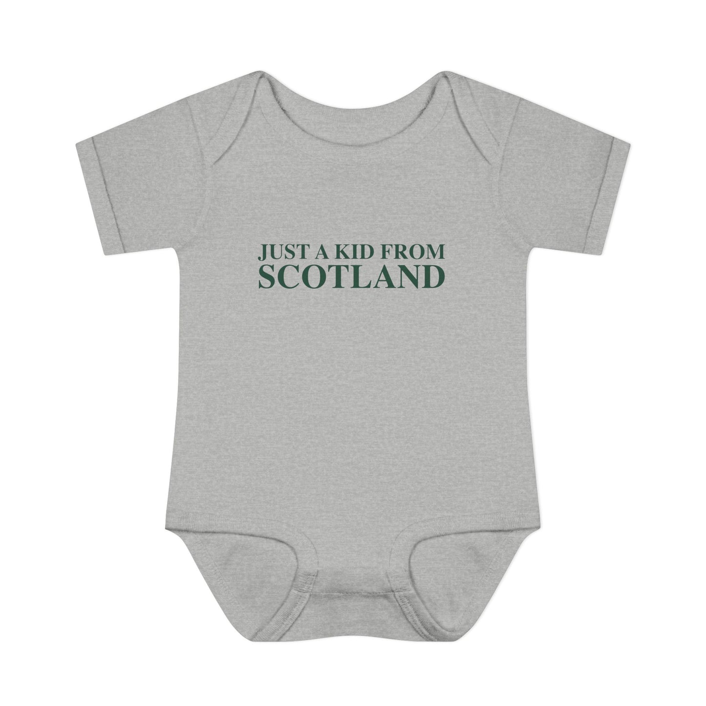 Just a kid from Scotland Infant Baby Rib Bodysuit