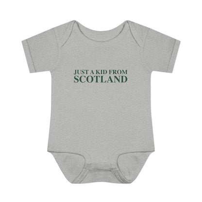 Just a kid from Scotland Infant Baby Rib Bodysuit